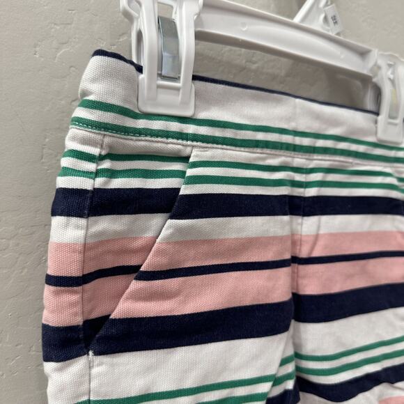 Janie and Jack Pink, Green, & Blue Striped Shorts - Picture 2 of 7